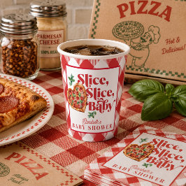 キュートなモダンな赤と白のスライススライスベビーシャワー 紙コップ