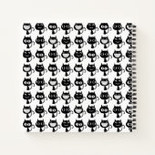 キュートなモノクロ猫の表情パターン ノートブック (裏面)