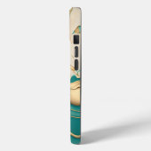 キュートなモノグラムアクアゴールド流体アート大理石の美意識 Case-Mate iPhoneケース (裏面 / 左)