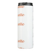 キュートなモノグラムスクリプトブラックと赤の花嫁メイド タンブラー (裏面)