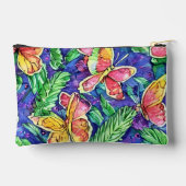 キュートなモノグラムハッピーバースデーピンク蝶 アクセサリーポーチ (裏面)