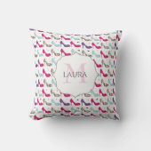 キュートなモノグラムパーソナライズされたパタガーリーーン クッション (正面)