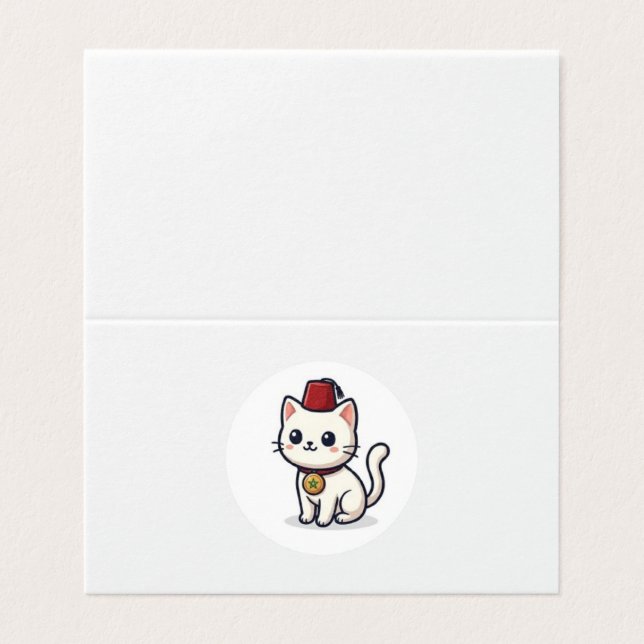 キュートなモロッコ風かわいい猫のフェズステッカー (外部フラット)