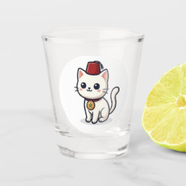 キュートなモロッコ風かわいい猫のフェズステッカー ショットグラス