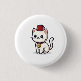 キュートなモロッコ風かわいい猫のフェズステッカー 缶バッジ