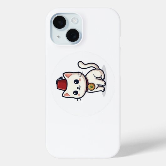 キュートなモロッコ風かわいい猫のフェズステッカー Case-Mate iPhoneケース (裏面)