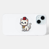 キュートなモロッコ風かわいい猫のフェズステッカー Case-Mate iPhoneケース (裏面 (横))