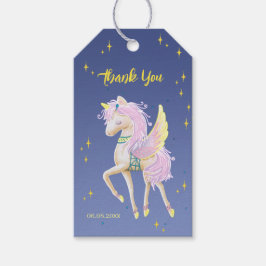 キュートなユニコーンとギフトラベルありがとう ギフトタグ