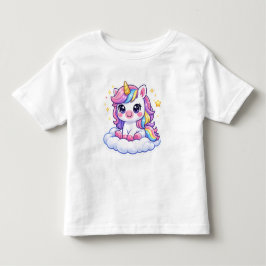 キュートなユニコーンの子供用Tシャツ 名前入れ可能 トドラーTシャツ