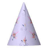 キュートなユニコーンの花の顔 2 パーティーハット (裏面)