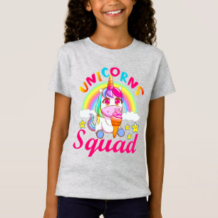 キュートなユニコーンズ・スクワッド レインボーアイスクリーム 女子 Tシャツ