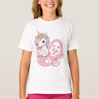 キュートなユニコーン ビー マジカル Tシャツ