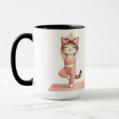 キュートなヨガ猫のドーナツコーヒーマグ マグカップ (左)