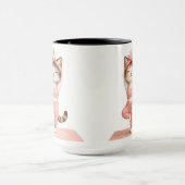 キュートなヨガ猫のドーナツコーヒーマグ マグカップ (中央)