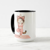 キュートなヨガ猫のドーナツコーヒーマグ マグカップ (正面左)