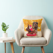 キュートなヨークシャーテリアメリークリスマスピロー クッション (椅子)