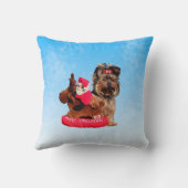 キュートなヨークシャーテリアメリークリスマスピロー クッション (裏面)