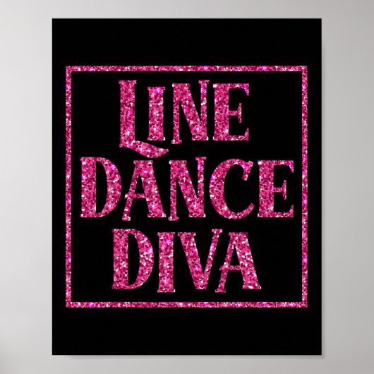 キュートなラインダンスディバシャツLine Dancers Gift ポスター (正面)