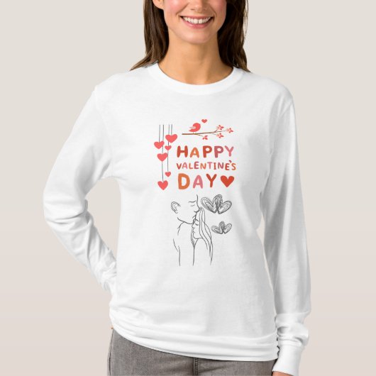 キュートなラブカップル Tシャツ (正面)