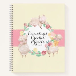 キュートなラマとクロチェットプロジェクトのノート ノートブック