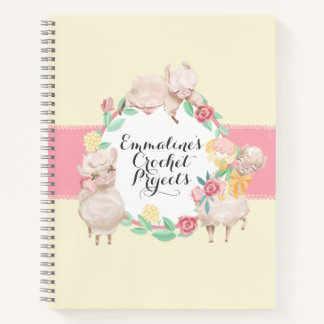 キュートなラマとクロチェットプロジェクトのノート ノートブック