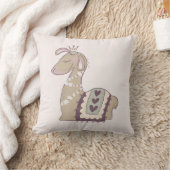 キュートなラマプリンセスクラウン付き クッション (ブランケット)