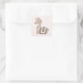 キュートなラマプリンセスクラウン付き スクエアシール (バッグ)