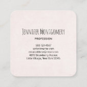 キュートなラマプリンセスクラウン付き スクエア名刺 (裏面)