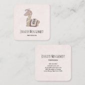 キュートなラマプリンセスクラウン付き スクエア名刺 (正面/裏面)