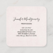 キュートなラマプリンセスクラウン付き スクエア名刺 (裏面)