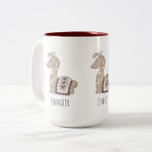 キュートなラマプリンセスクラウン付き ツートーンマグカップ (正面左)