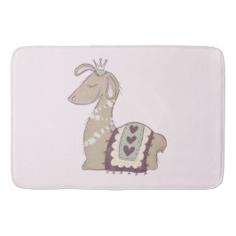 キュートなラマプリンセスクラウン付き バスマット