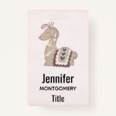 キュートなラマプリンセスクラウン付き バッジ (正面)