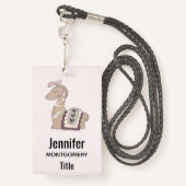 キュートなラマプリンセスクラウン付き バッジ (裏面ランヤード)