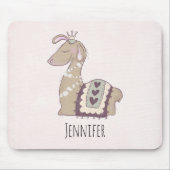 キュートなラマプリンセスクラウン付き マウスパッド (正面)