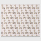 キュートなラマプリンセスクラウン付き ラッピングペーパー (フラット)
