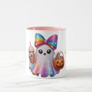 キュートなラメリボンおばけのハロウィンマグカップ マグカップ