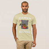 キュートなラーメンが生きる猫ラーメン トライブレンドＴシャツ (正面フル)