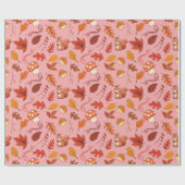 キュートなリスと栗のシームレスな包装紙 ラッピングペーパー (フラット)