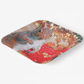 キュートなリスのクリスマスナッツ ペーパープレート (傾斜あり)