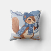 キュートなリスのスキークリスマスウィンターホリデー クッション (裏面)