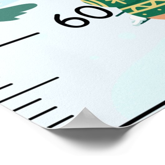 キュートなリスの成長チャートのメトリック ポスター (角)