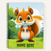 キュートなリスの森の動物の漫画グラフィック ノートブック (正面)