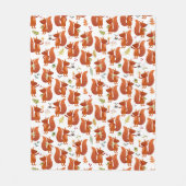 キュートなリスの森の動物 フリースブランケット (正面)