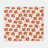 キュートなリスの森の動物 フリースブランケット (正面(横))