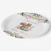 キュートなリスの森の森の木の国の赤ちゃんシャワー ペーパープレート (アングル)