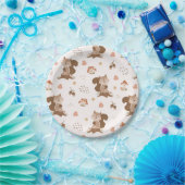 キュートなリスの森の模様 ペーパープレート (パーティー)