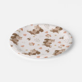 キュートなリスの森の模様 ペーパープレート (アングル)