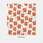 キュートなリスパーソナライズされたランド フリースブランケット (正面)