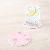 「キュートなリボンのフラワーハートのコースター」🎀🌸 コースター (側面)